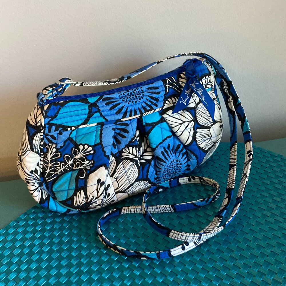 Vera Bradley Blue Bayou Shoulder Crossbody EUC